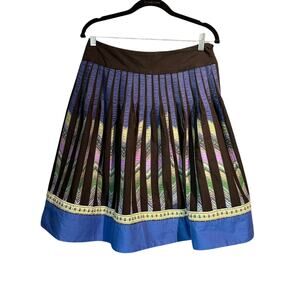 Vintage Anthropologie Lithe Size 6 Boho Cottage Skirt Cotton Silk Embroidery